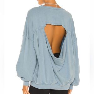 Free People oversized opened back terry  sweatshirt
